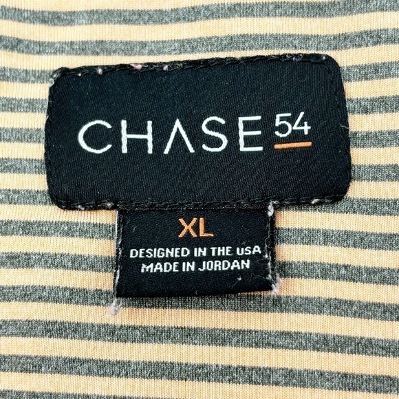 CHASE 54 Men’s Orange Gray Stripe Golf Polo Shirt Cypress Lake Patch Size XL - Picture 8 of 11
